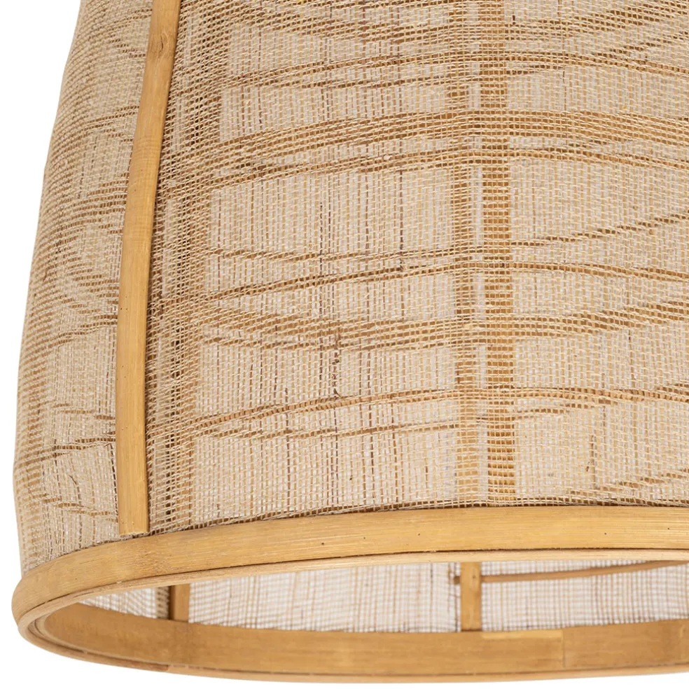 Lot de 2 suspensions en lin et bambou naturel non électrifiée - Plaka
