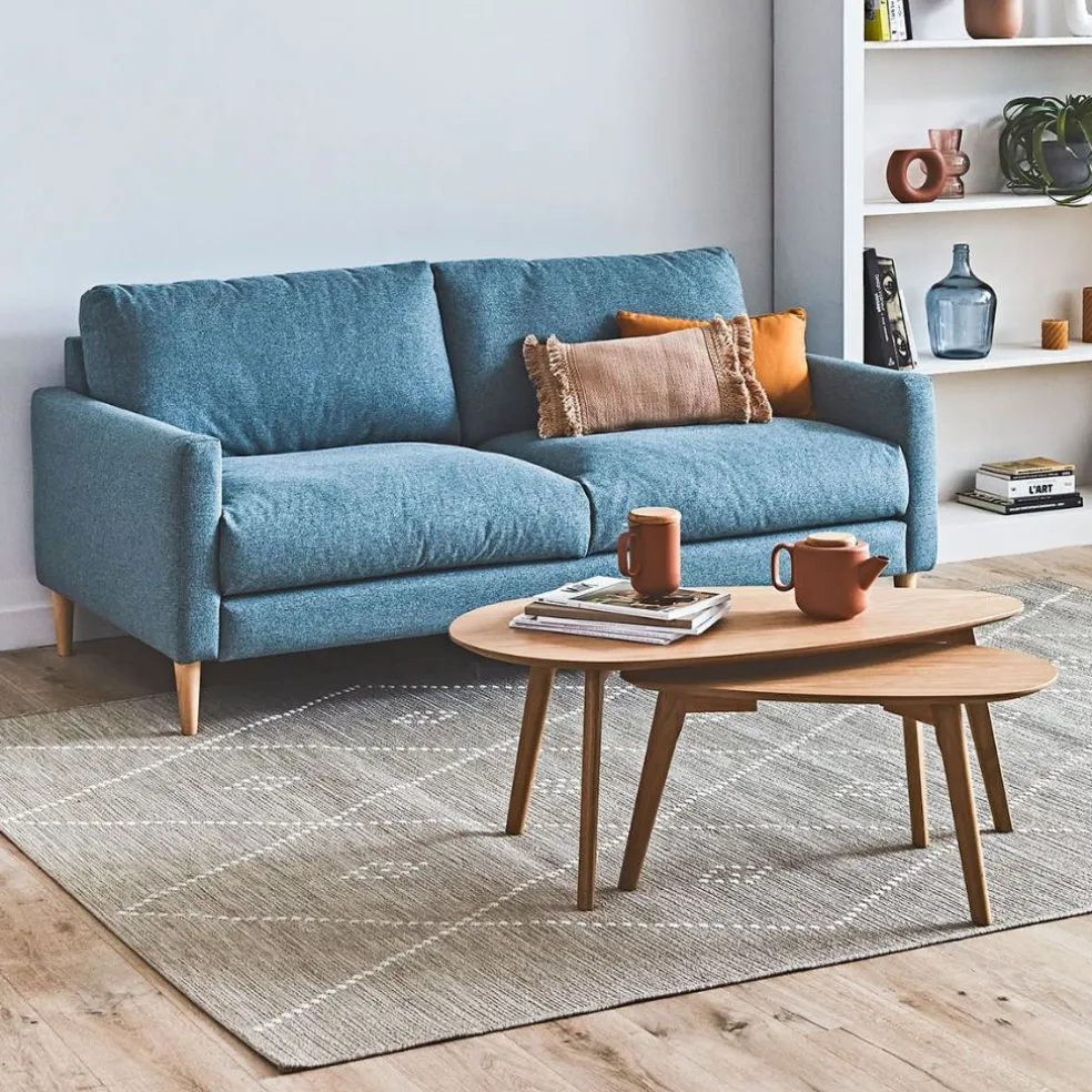 Lot de 2 table basse en chêne naturel - Becka