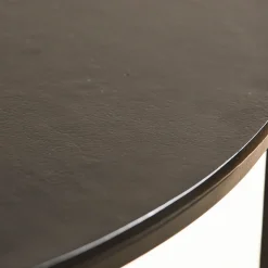 Lot de 2 table gigogne en aluminium et fer noir - Felia