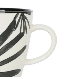 Lot de 2 tasses à thé en grès bleu et blanc - arty folk