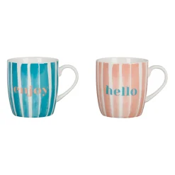 Lot de 2 tasses bleu et corail 35cl - Palma