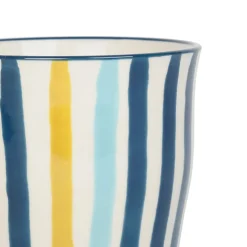 Lot de 4 tasses en grès bleu - un été à la mer