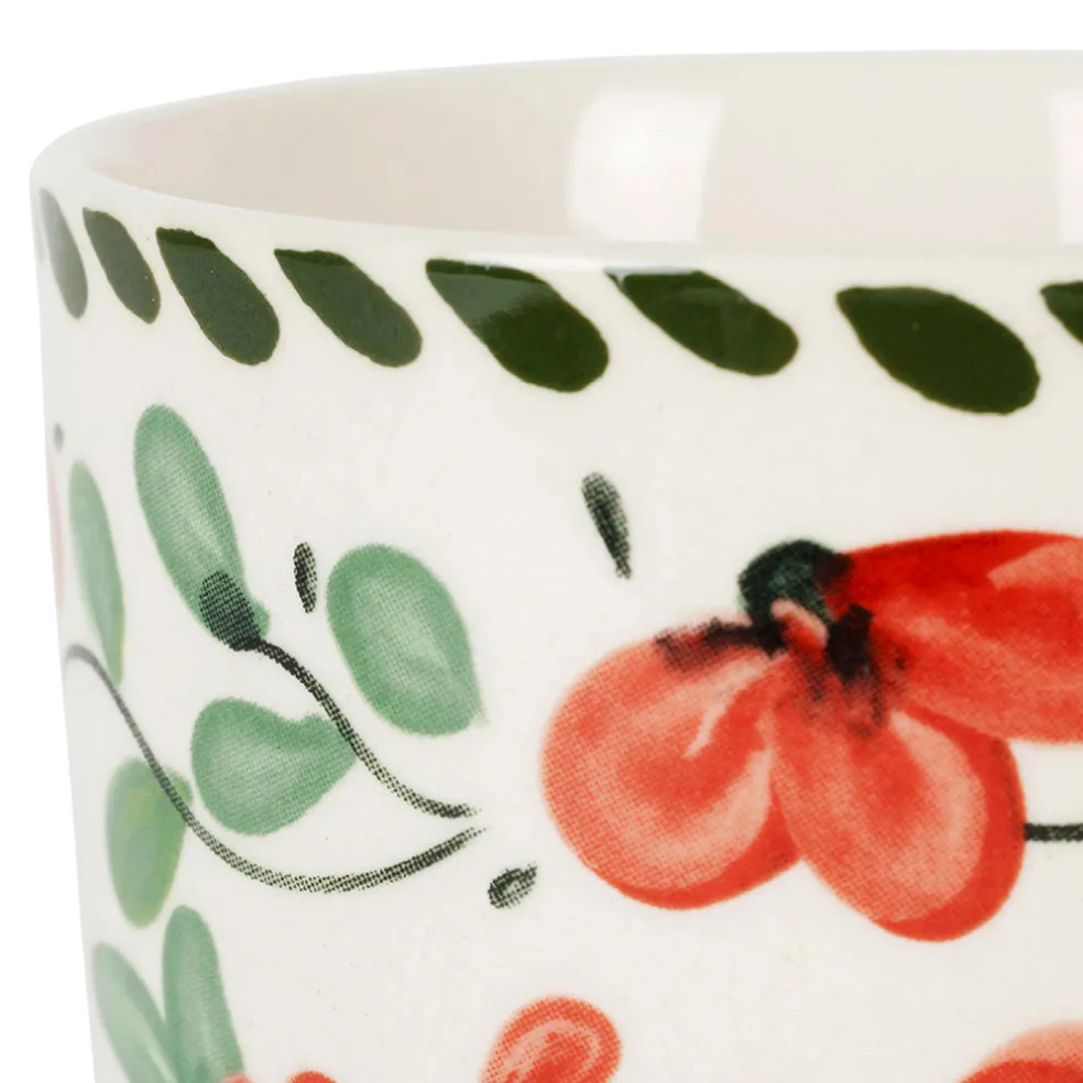 Lot de 4 tasses en grès fleur multicolore 17cl - Bellagio