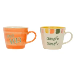 Lot de 2 tasses en grès multicolore 35cl - Dolce Vita