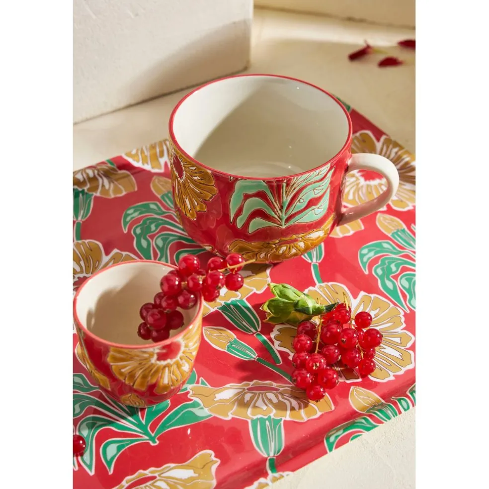Lot de 4 tasses en grès multicolore 15cl - Flaura