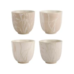 Lot de 4 tasses en grès nude mat - terre boheme