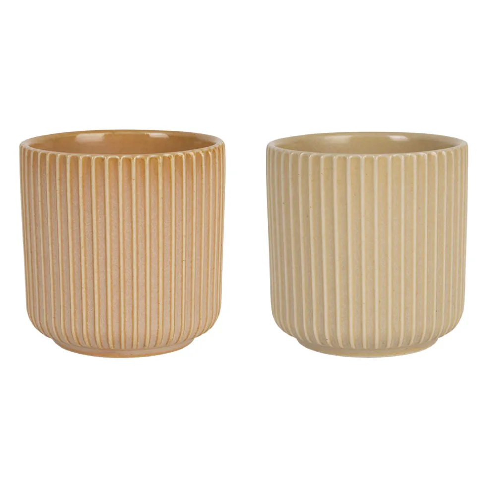 Lot de 2 tasses en grès nude 17cl - Sweet Leaves