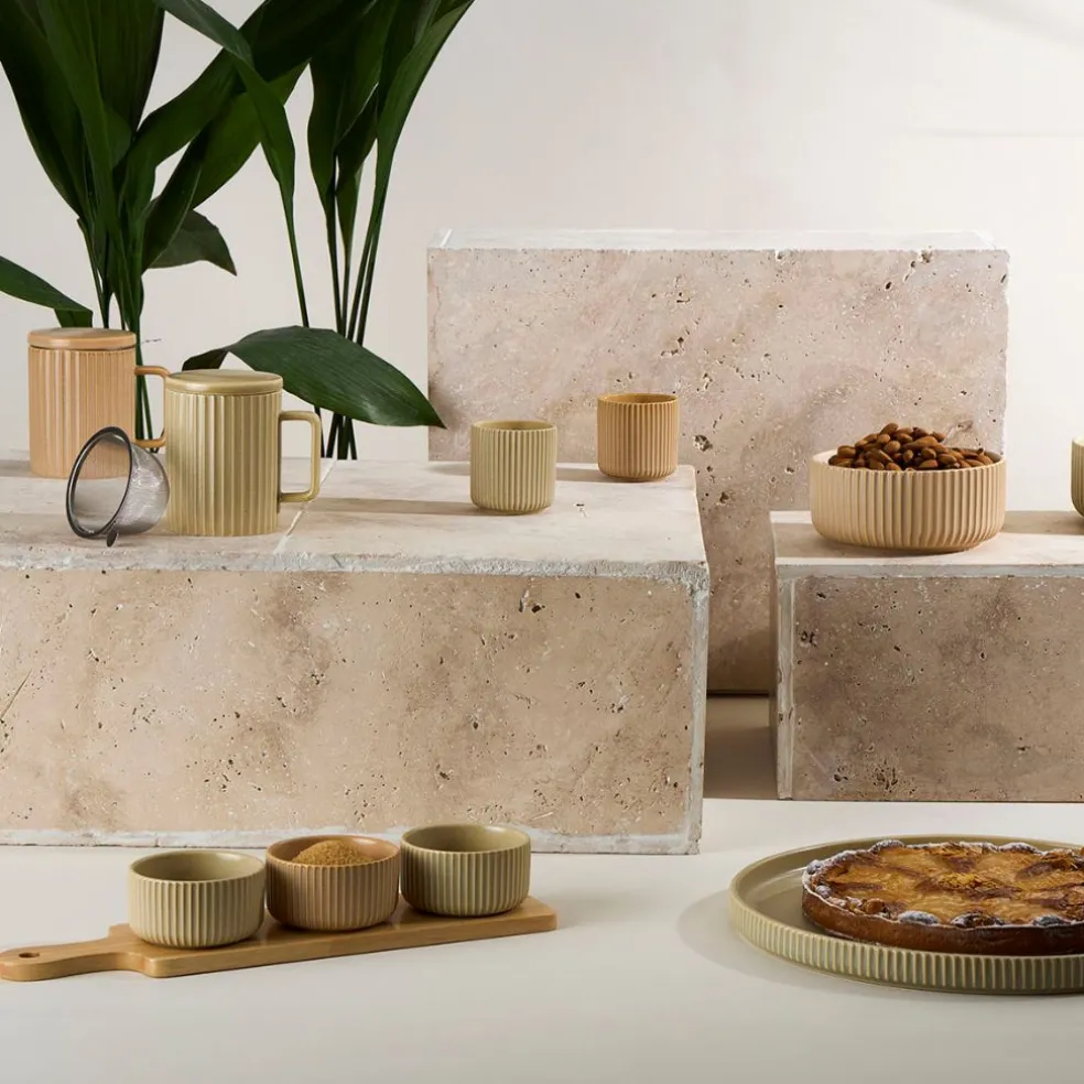 Lot de 2 tasses en grès nude 17cl - Sweet Leaves