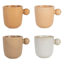 Lot de 4 tasses en grès nude 10cl - Klosen