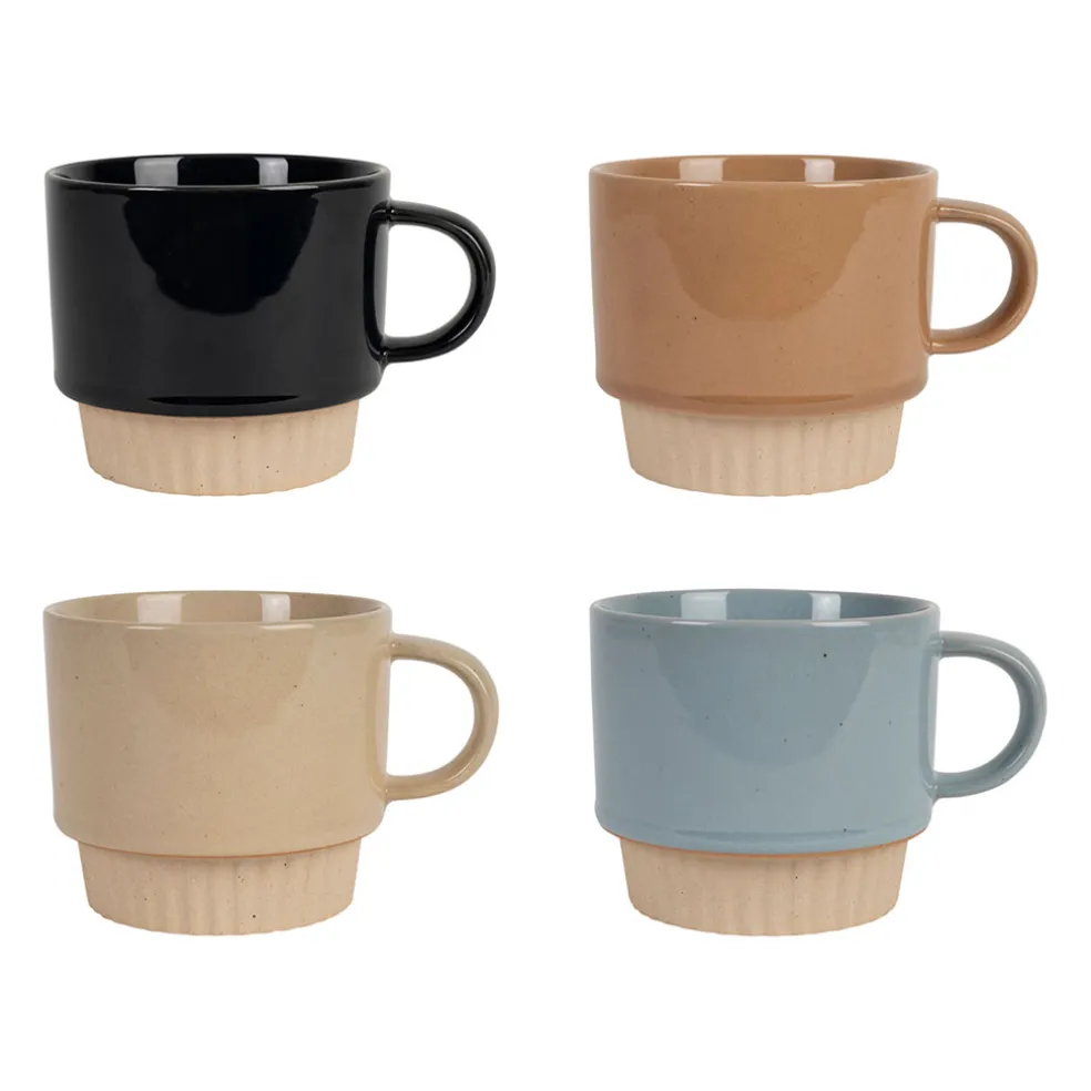 Lot de 4 tasses multicolore 37cl - Ekume