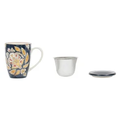 Lot de 2 tisanières et filtre en grès et inox multicolore 30cl - Orchila