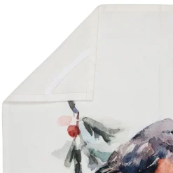 Lot de 2 torchons en coton blanc 50x70cm - Rouge-Gorge