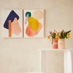 Lot de 2 vases en grès nude 13x6.5xh24cm - Funny