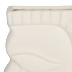 Lot de 2 vases visage en grès beige - Greeka