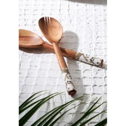 Lot de couverts de salade en manguier beige - Estran