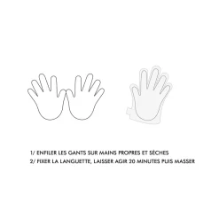 Masque mains gants imprègnes hydratants