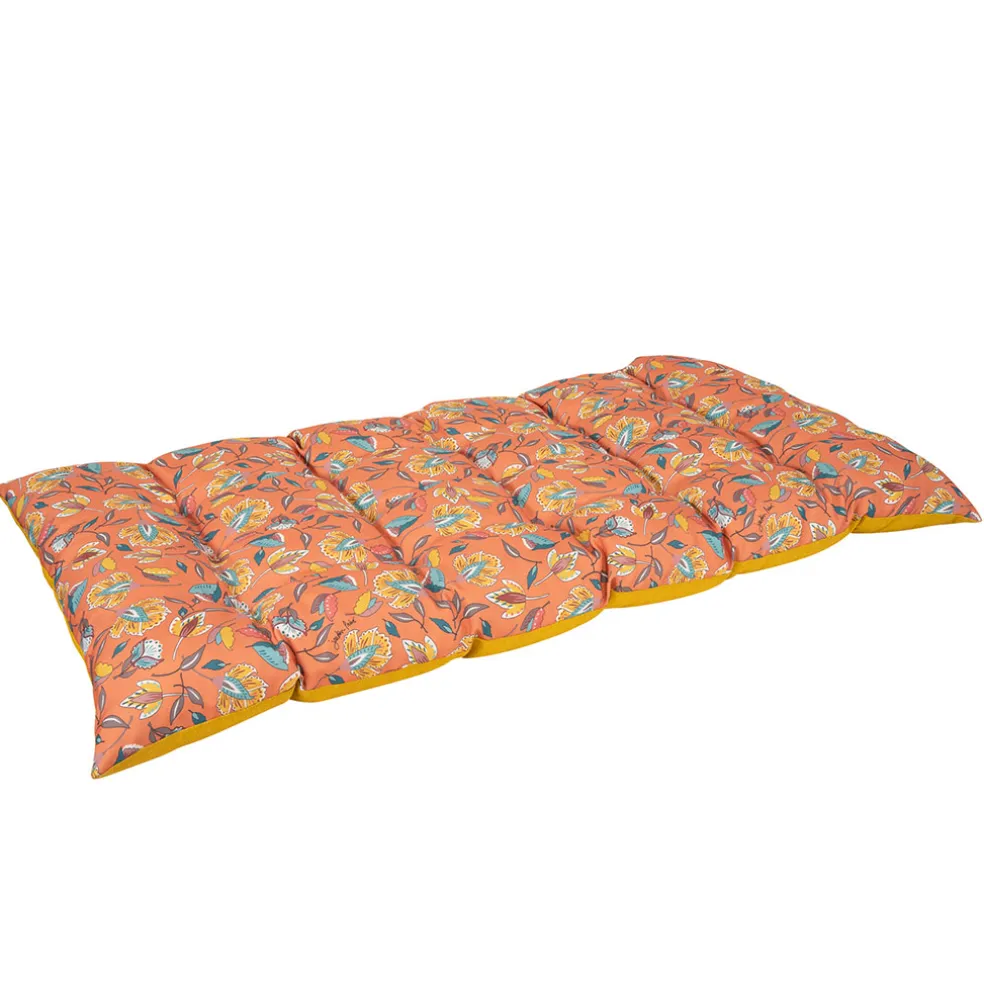 Matelas banco 15 capitons en coton terracotta 120x60cm - Kerala