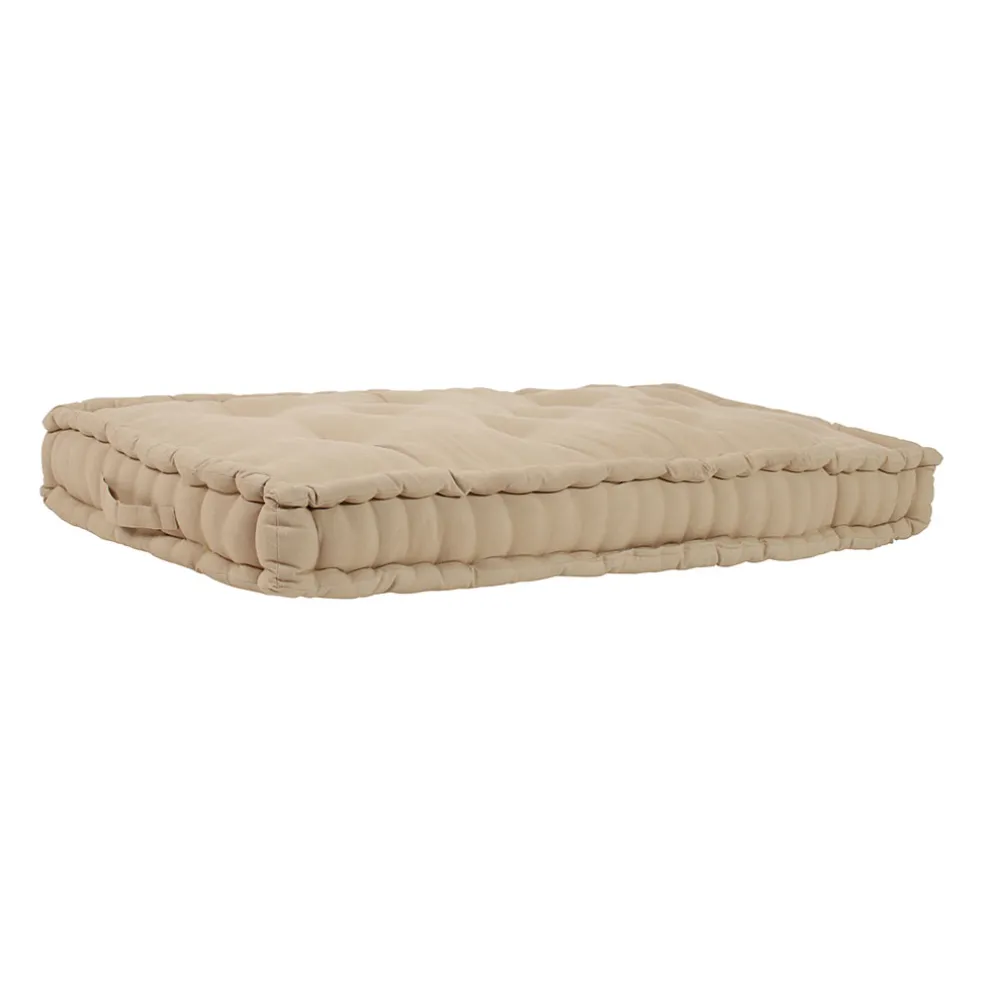Matelas capitonné chambray beige en coton