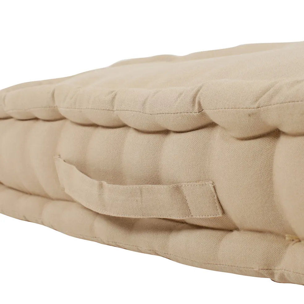 Matelas capitonné chambray beige en coton