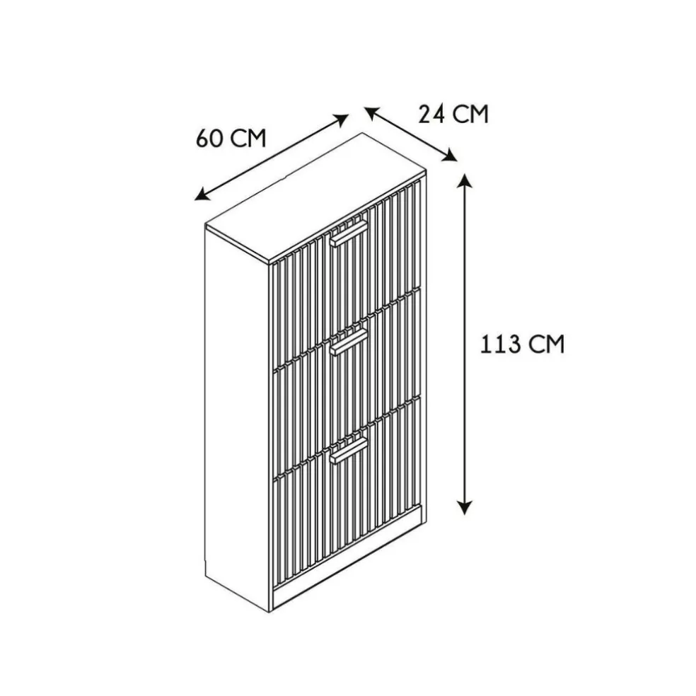 Meuble à chaussures 3 portes H113cm - Kara