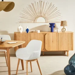 Meuble bas 4 portes en chêne naturel 200xh80cm - Sirocco