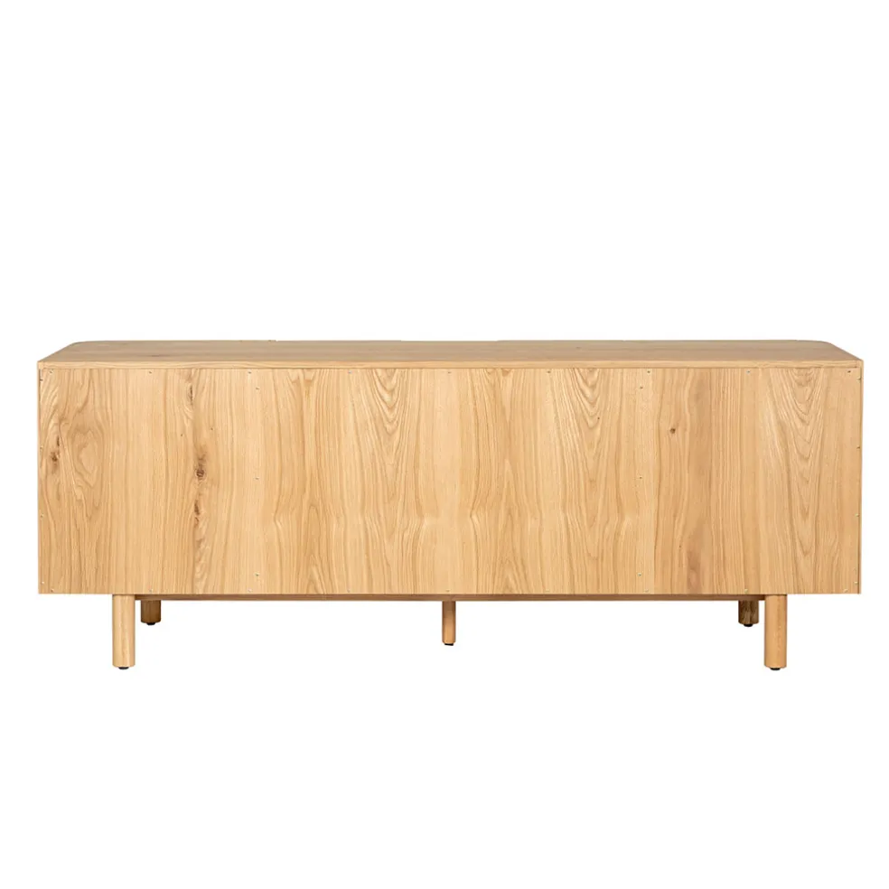 Meuble bas 4 portes en chêne naturel 200xh80cm - Sirocco