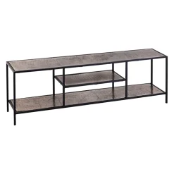 Meuble TV en acier et aluminium argenté L150cm - Felia