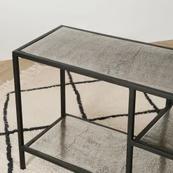 Meuble TV en acier et aluminium argenté L150cm - Felia