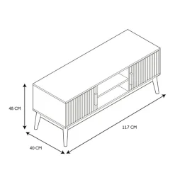 Meuble tv en bois naturel 117x48cm - kara