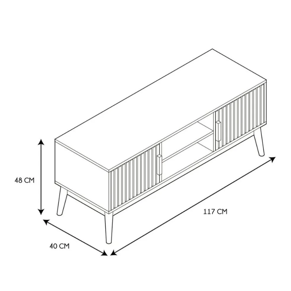 Meuble tv en bois naturel 117x48cm - kara