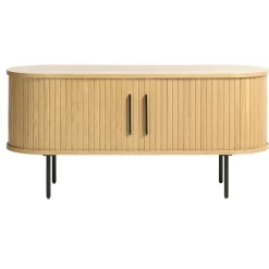 Meuble TV en placage chêne naturel l120cm - nola