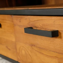 Meuble TV en teck massif 3 tiroirs L150cm - Alix