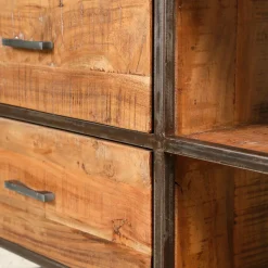 Meuble TV industriel en acacia et fer L120cm - Factory