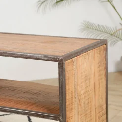 Meuble TV industriel en acacia et fer L120cm - Factory