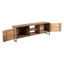 Meuble TV industriel en acacia et fer L175cm - Factory