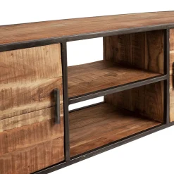 Meuble TV industriel en acacia et fer L175cm - Factory