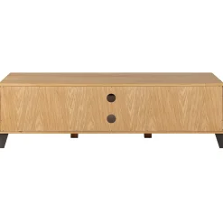 Meuble TV naturel en chêne 2 portes L150cm - Manny