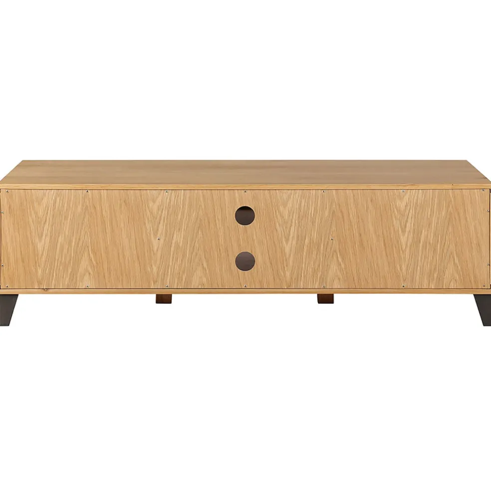 Meuble TV naturel en chêne 2 portes L150cm - Manny