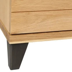 Meuble TV naturel en chêne 2 portes L150cm - Manny