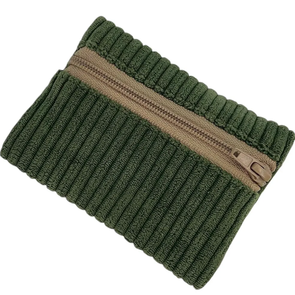 Mini pochette en velours kaki