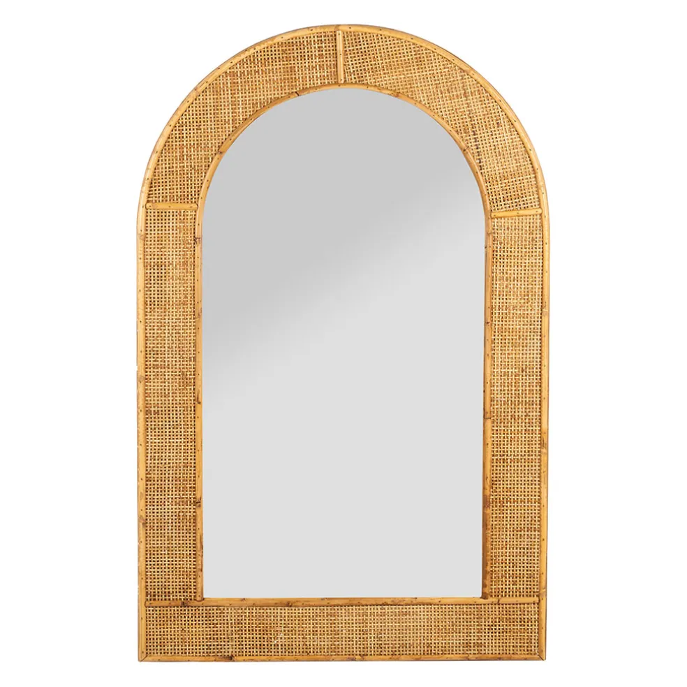 Miroir arrondie en rotin naturel - Tamba