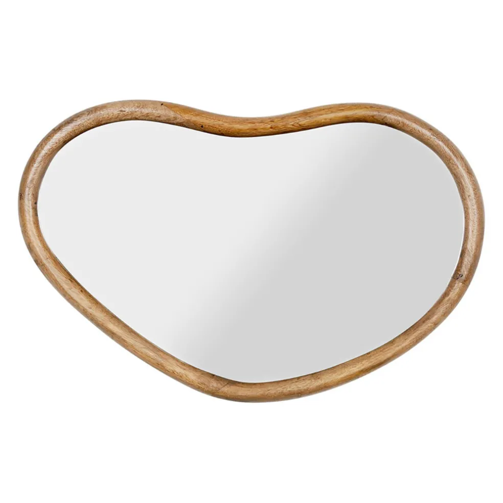 Miroir asymétrique en bois naturel de manguier 57x40cm - Hervea