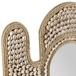 Miroir cactus en coquillage 40x45cm - Cauri