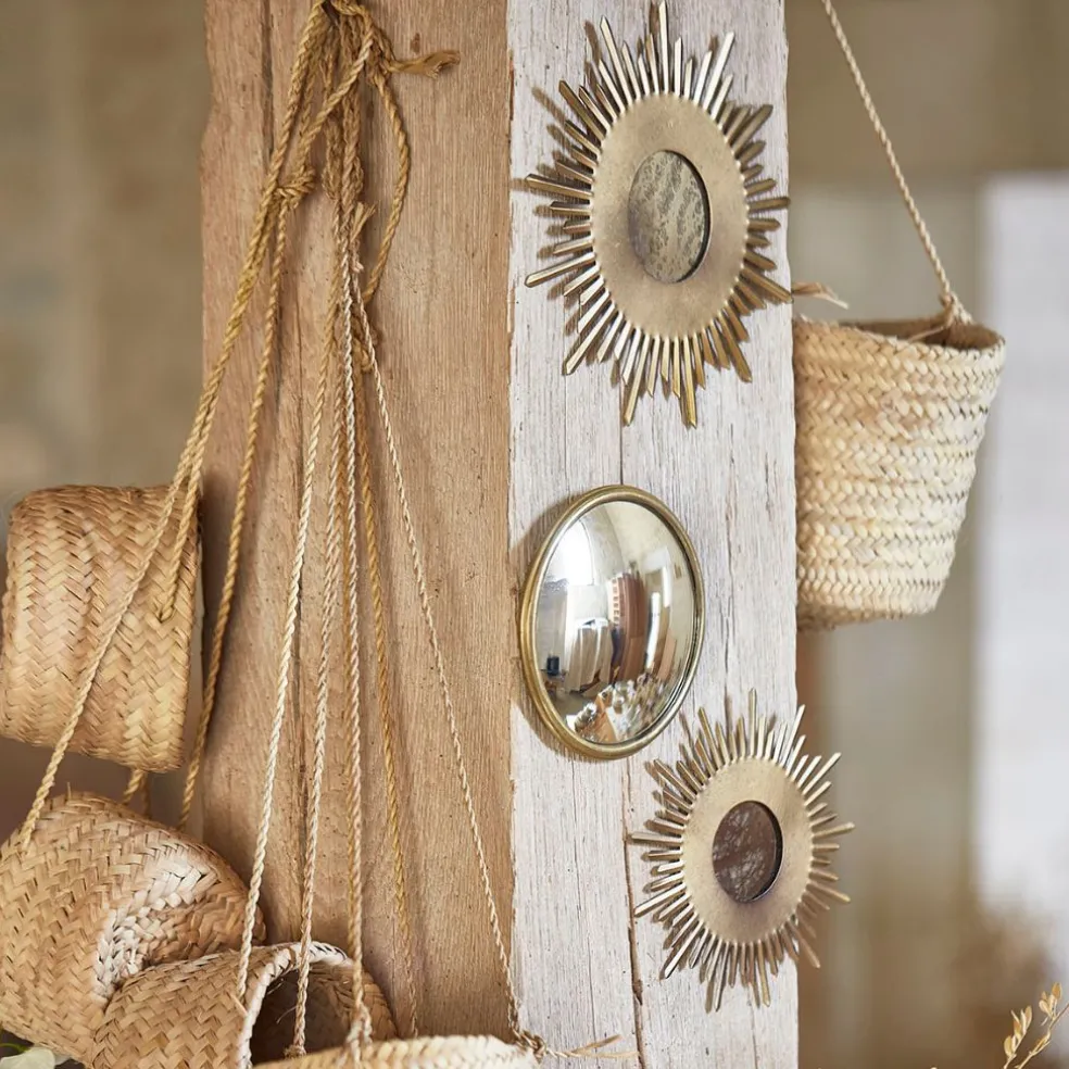 Miroir convex en laiton doré d21.5cm - edman