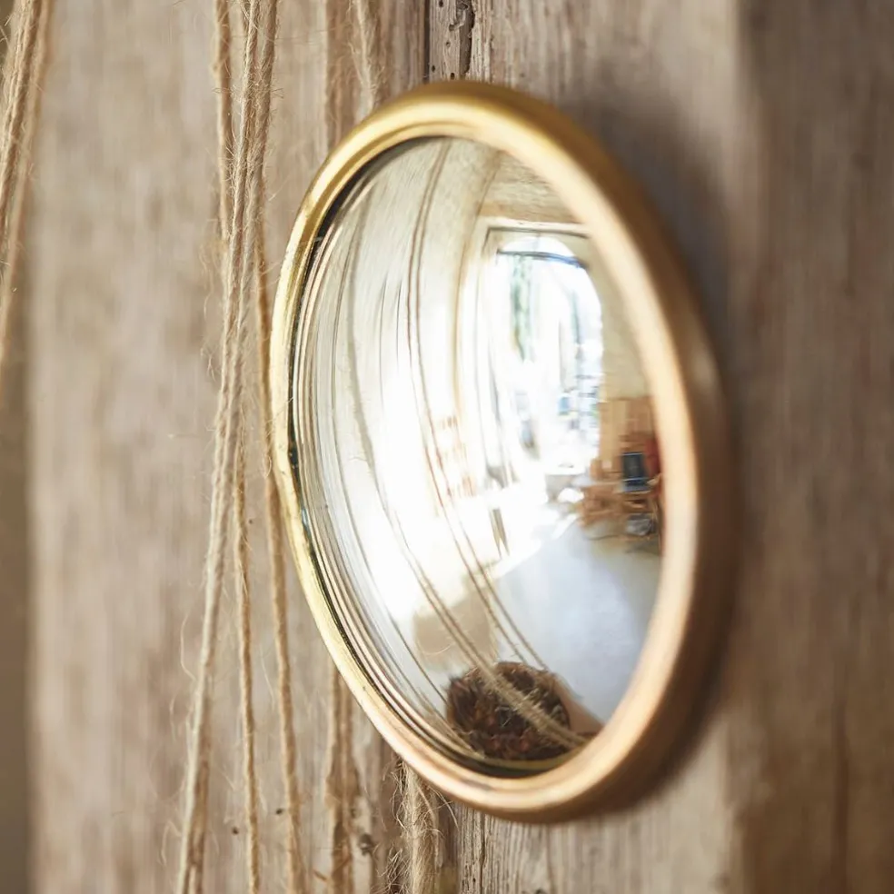 Miroir convexe en laiton doré d11.5cm - edman