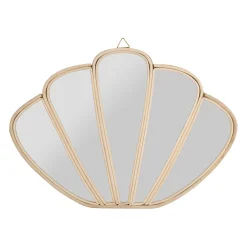 Miroir coquillage en rotin naturel 50x35cm