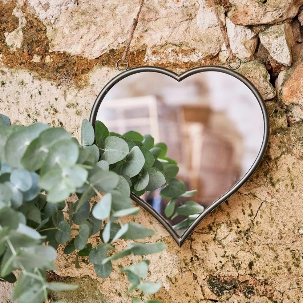Miroir cœur en fer et miroir - Cœur