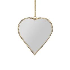 Miroir cœur en laiton et miroir 12.5x13.5cm - Cœur