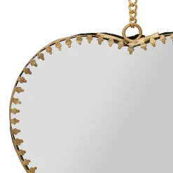 Miroir cœur en laiton et miroir 12.5x13.5cm - Cœur