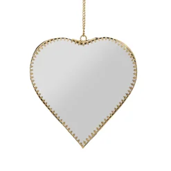 Miroir cœur en laiton et miroir 15x16cm - Cœur